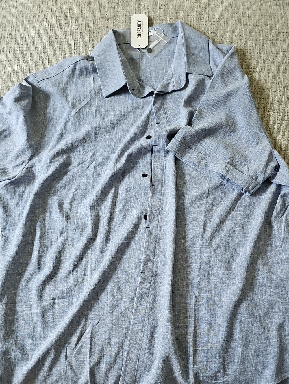 Goodfellow & Co Light Heather Blue Short-Sleeve Button-Down Shirt
